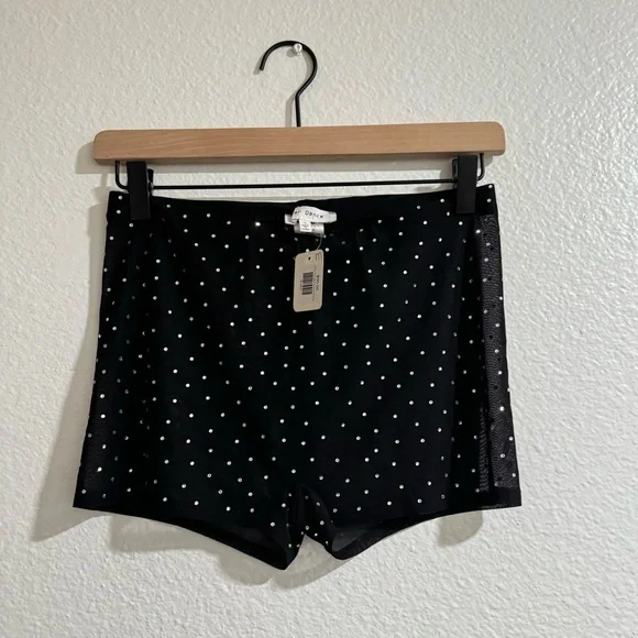 NWT Bear Dance Black Mesh Rhinestone Shorts - Picture 1 of 7